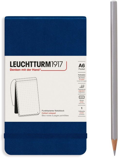 Еженедельник-блокнот Leuchtturm Weekly Planner & Notebook А6 2022г, 72л, твердая обложка тихоокеански-синий, En