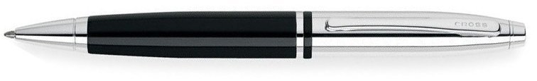 Шариковая ручка Cross Calais, Chrome/Black Lacquer