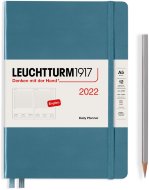 Ежедневник Leuchtturm Daily Planner А5 2022г, 72л, твердая обложка, голубой камень, Eng