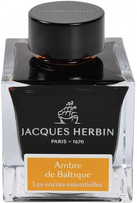 Чернила в банке Herbin Prestige, 50 мл, Ambre de Baltique Желто-коричневый