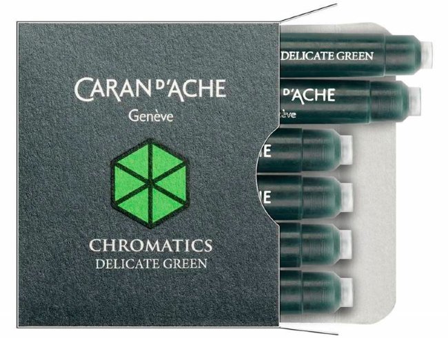 Картриджи Caran d'Ache Chromatics Delicate Green для перьевых ручек (6шт)