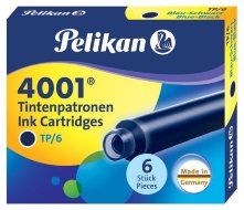 Картриджи с чернилами Pelikan INK 4001 TP/6 Blue-Black, черно-синий, 6 шт