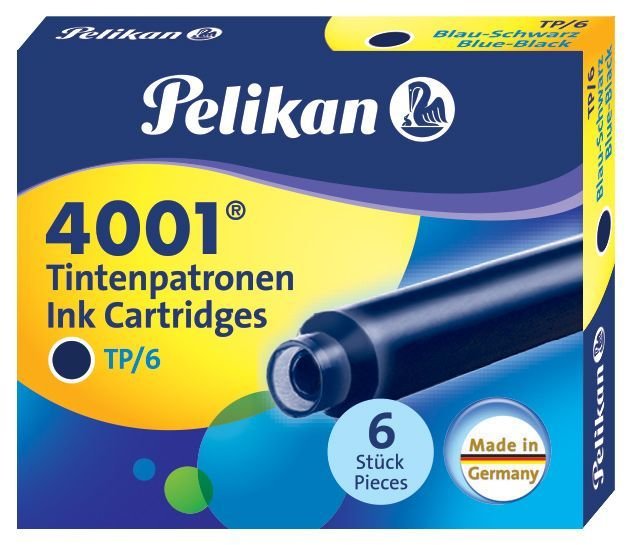 Картриджи с чернилами Pelikan INK 4001 TP/6 Blue-Black, черно-синий, 6 шт Картриджи с чернилами Pelikan INK 4001 TP/6 Blue-Black, черно-синий, 6 шт