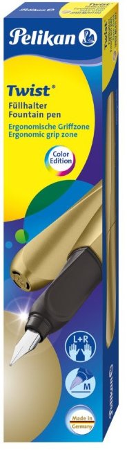 Перьевая ручка Pelikan Office Twist Classy Neutral P457 Pure Gold, перо M