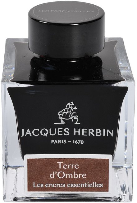 Чернила в банке Herbin Prestige, 50 мл, Terre d'ombre Умбра