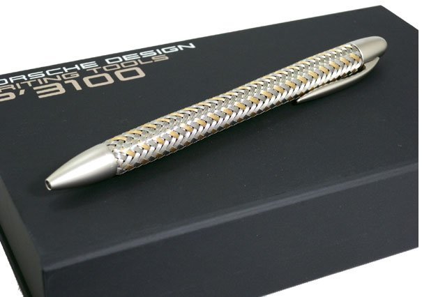 Шариковая ручка Porsche Design P`3110 Stainless Steel Gold Platinum Шариковая ручка Porsche Design P`3110 Stainless Steel Gold Platinum