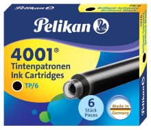 Картриджи с чернилами Pelikan INK 4001 TP/6 Brilliant Black, бриллиантовый черный, 6 шт