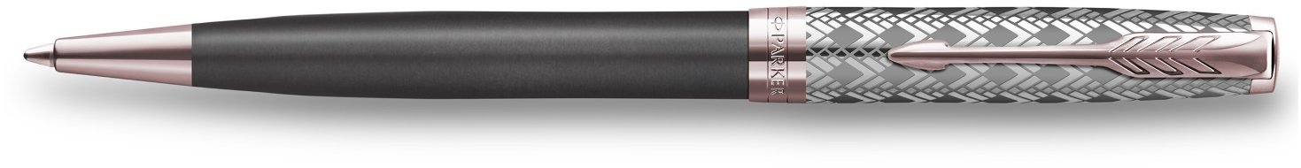 Ручка шариковая Parker Sonnet Premium K537 Metal Grey PGT M черные чернила