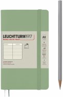 Записная книжка Leuchtturm Pocket A6 (в линейку), 123 стр., мягкая обложка, пастельно-зеленая