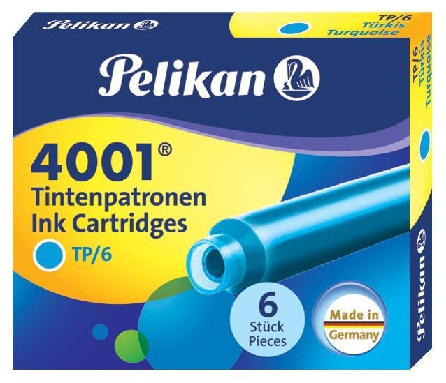 Картриджи с чернилами Pelikan INK 4001 TP/6, бирюзовый, 6 шт Картриджи с чернилами Pelikan INK 4001 TP/6, бирюзовый, 6 шт