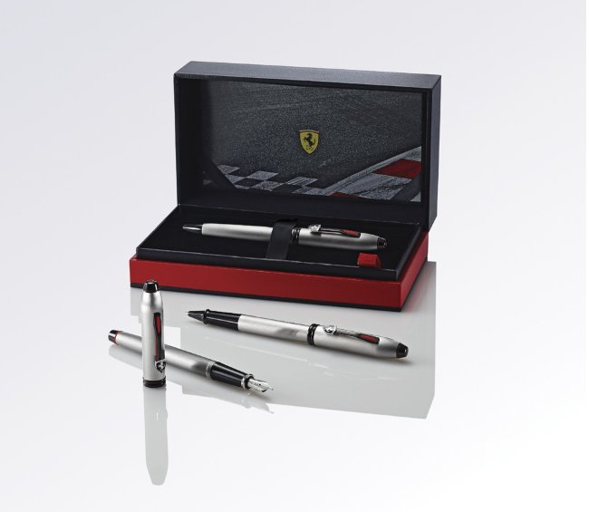 Перьевая ручка Cross Townsend Ferrari Brushed Aluminum, перо среднее M