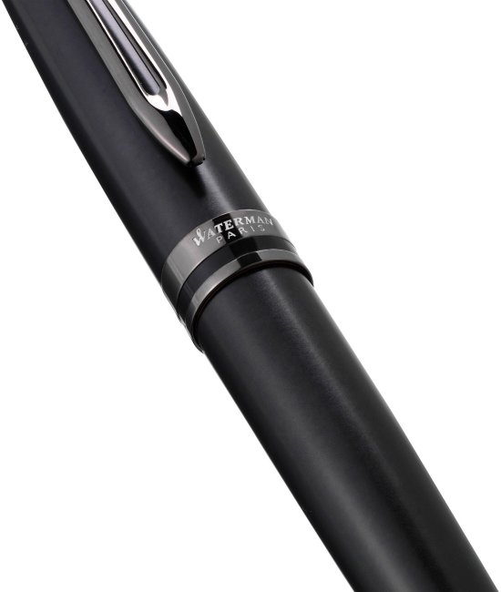 Ручка перьевая Waterman Expert DeLuxe Metallic Black RT F перо сталь Ручка перьевая Waterman Expert DeLuxe Metallic Black RT F перо сталь