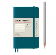 Записная книжка Leuchtturm Pocket A6 (в линейку), 123 стр., мягкая обложка, тихоокеански-зеленая
