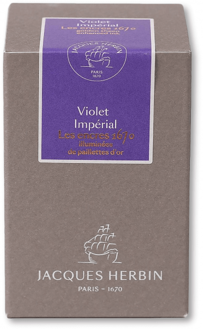 Чернила в банке Herbin Prestige 1670, 50 мл, Imperial Violet Фиолетовый с золотыми блестками Чернила в банке Herbin Prestige 1670, 50 мл, Imperial Violet Фиолетовый с золотыми блестками