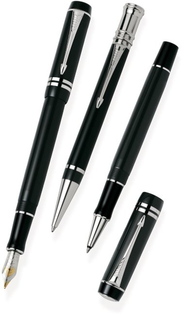 Перьевая ручка Parker Duofold F89, Black PT Перьевая ручка Parker Duofold F89, Black PT