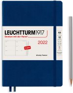 Еженедельник Leuchtturm Weekly Planner А5 2022г, 72л, твердая обложка, темно-синий, Eng