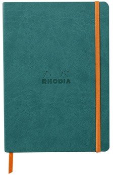 Записная книжка Rhodiarama в мягкой обложке, A5, точка, 90 г, Peacock сине-зеленый Записная книжка Rhodiarama в мягкой обложке, A5, точка, 90 г, Peacock сине-зеленый