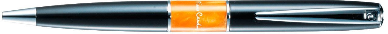 Шариковая ручка Pierre Cardin Libra черный лак, оранжевая вставка из акрила