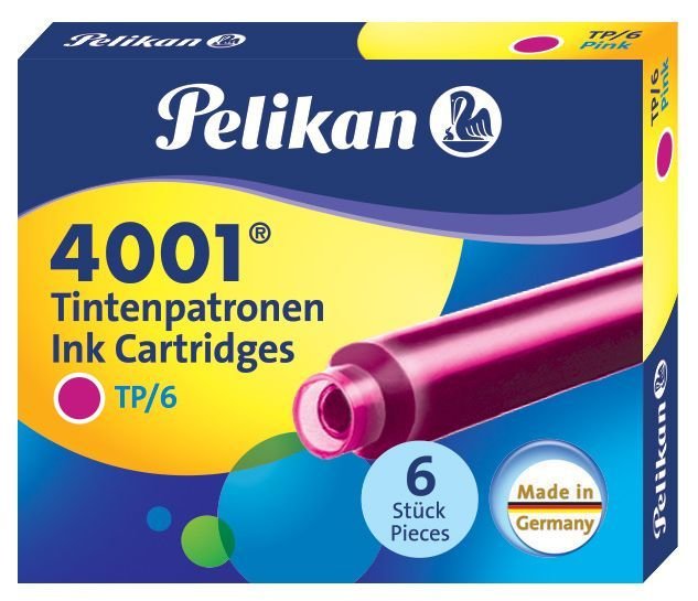 Картриджи с чернилами Pelikan INK 4001 TP/6, розовый, 6 шт Картриджи с чернилами Pelikan INK 4001 TP/6, розовый, 6 шт