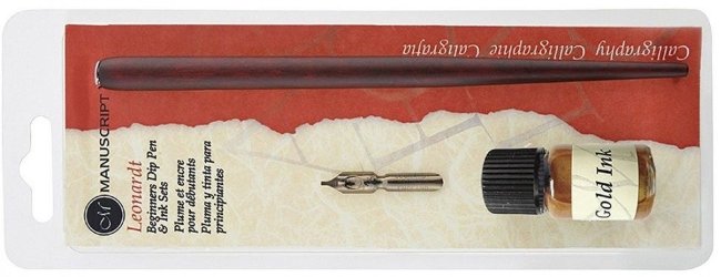 Набор для каллиграфии Manuscript Leonardt Beginner's золотые чернила Набор для каллиграфии Manuscript Leonardt Beginner's золотые чернила