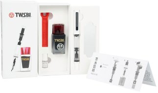 Комплект: Перьевая ручка TWSBI ECO белый F + чернила в банке 18 мл черный