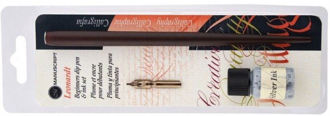 Набор для каллиграфии Manuscript Leonardt Beginner's серебряные чернила Набор для каллиграфии Manuscript Leonardt Beginner's серебряные чернила