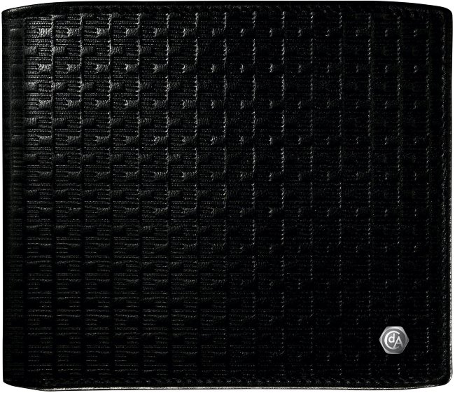 Кошелек Caran d'Ache Type 55, черная кожа с тиснением, 8 отделений для карт