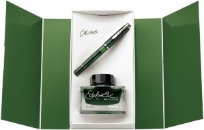 Ручка перьевая Pelikan Elegance Classic M205 SE Olivine, в комплекте флакон чернил Edelstein, подарочная коробка