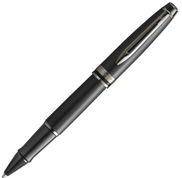 Ручка роллер Waterman Expert DeLuxe Metallic Black RT F черные чернила