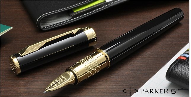 Ручка-5й пишущий узел Parker Ingenuity Large F500, LaqBlack GT