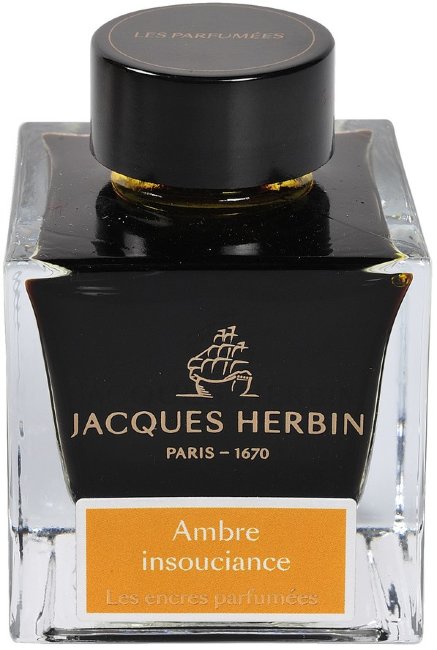 Ароматизированные чернила в банке Herbin Prestige, 50 мл, Ambre insouciance Янтарный Ароматизированные чернила в банке Herbin Prestige, 50 мл, Ambre insouciance Янтарный
