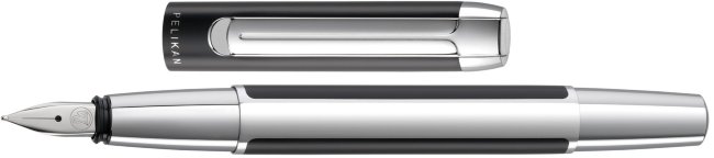 Ручка перьевая Pelikan Elegance Pura P40 черный/серебристый, перо EF, подарочная коробка Ручка перьевая Pelikan Elegance Pura P40 черный/серебристый, перо EF, подарочная коробка