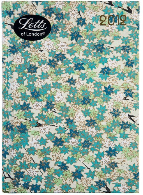 Еженедельник Letts KYOTO, A6, зеленый цветочный рисунок