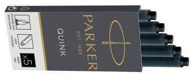 Картридж Parker Quink Ink Z11 чернила для ручек перьевых, черный (5шт)
