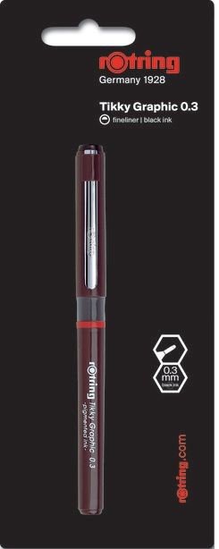 Ручка капиллярная Rotring Tikky Graphic 1904627 0.3мм, черные чернила Ручка капиллярная Rotring Tikky Graphic 1904627 0.3мм, черные чернила