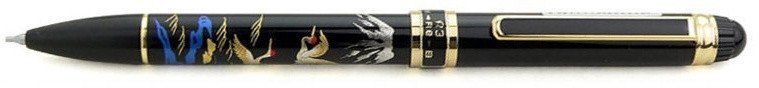 Ручка многофункциональная Platinum Double Action R3, роспись Маки-э «Журавли»