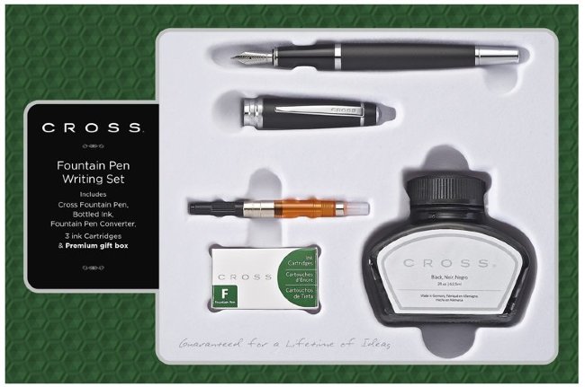 Набор Cross Bailey перьевая ручка Matte Black, конвертер, 3 картриджа, чернила Набор Cross Bailey перьевая ручка Matte Black, конвертер, 3 картриджа, чернила