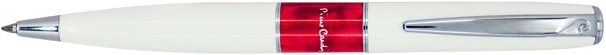 Шариковая ручка Pierre Cardin Libra белый лак, красная вставка из акрила