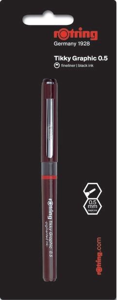 Ручка капиллярная Rotring Tikky Graphic 1904751 0.5мм, черные чернила Ручка капиллярная Rotring Tikky Graphic 1904751 0.5мм, черные чернила