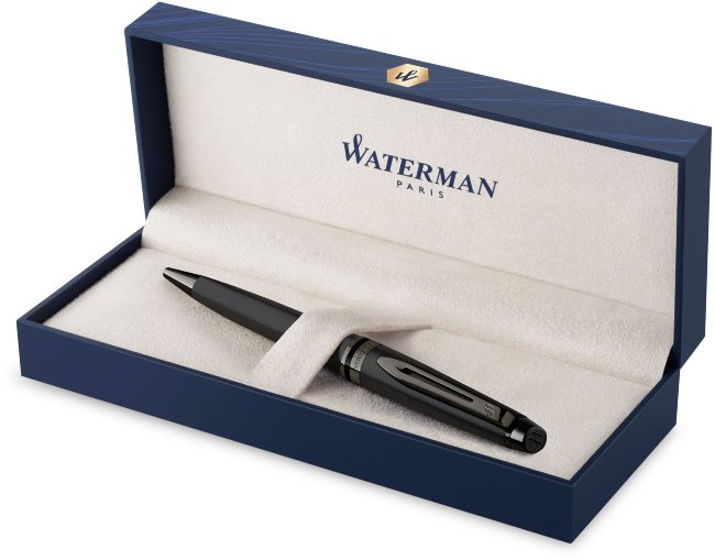 Ручка шариковая Waterman Expert DeLuxe Metallic Black RT M синие чернила Ручка шариковая Waterman Expert DeLuxe Metallic Black RT M синие чернила