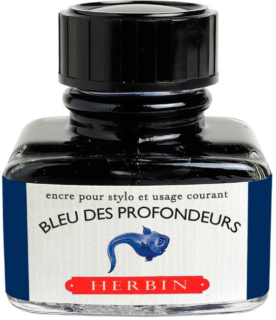 Чернила в банке Herbin, 30 мл, Bleu des profondeurs Сине-черный Чернила в банке Herbin, 30 мл, Bleu des profondeurs Сине-черный