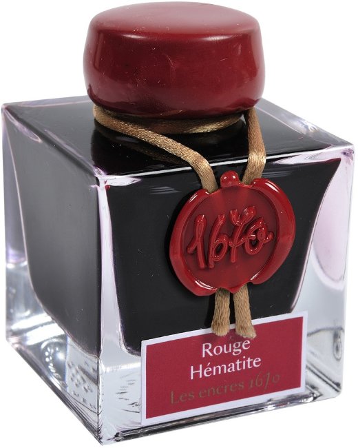Чернила в банке Herbin Prestige 1670, 50 мл, Rouge Hematite Красный с золотыми блестками Чернила в банке Herbin Prestige 1670, 50 мл, Rouge Hematite Красный с золотыми блестками