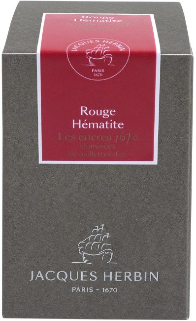 Чернила в банке Herbin Prestige 1670, 50 мл, Rouge Hematite Красный с золотыми блестками Чернила в банке Herbin Prestige 1670, 50 мл, Rouge Hematite Красный с золотыми блестками