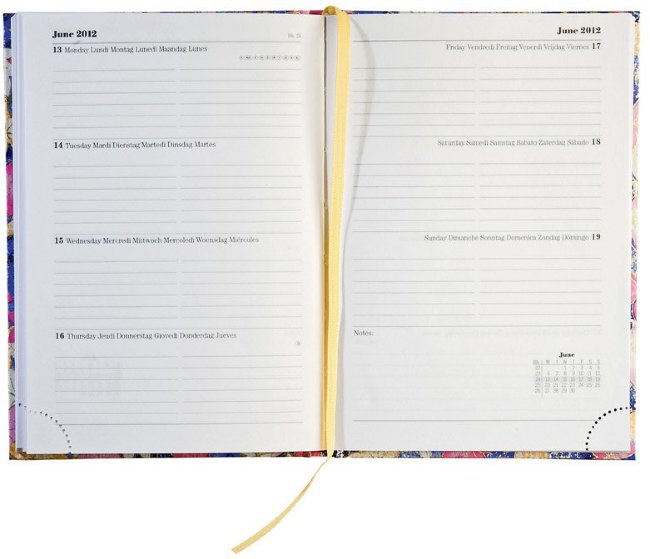 Еженедельник LETTS KYOTO, 120 х 80 мм, розовый цветочный рисунок