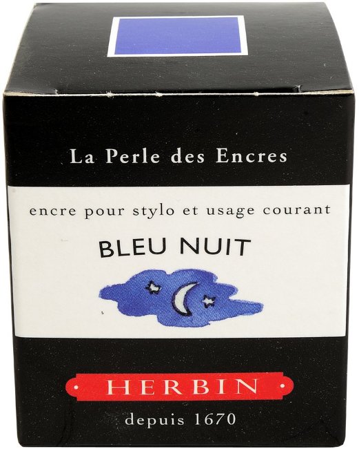 Чернила в банке Herbin, 30 мл, Bleu nuit Темно-синий