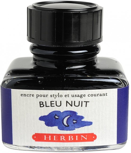 Чернила в банке Herbin, 30 мл, Bleu nuit Темно-синий