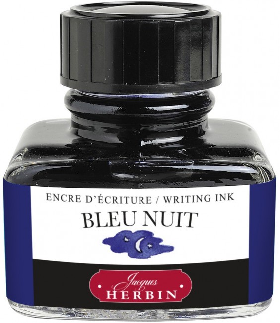 Чернила в банке Herbin, 30 мл, Bleu nuit Темно-синий