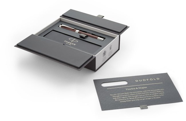 Ручка-роллер Parker Duofold Prestige T307, Burgundy Chevron CT Ручка-роллер Parker Duofold Prestige T307, Burgundy Chevron CT