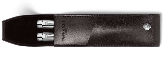 Футляр кожаный для 2-х ручек Caran d'Ache Haute Maroquinerie, Ebony