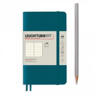 Записная книжка Leuchtturm Pocket A6 (в точку), 123 стр., мягкая обложка, тихоокеански-зеленая